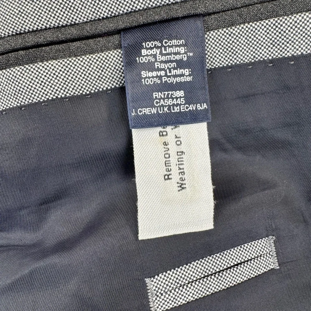 J.Crew Ludlow Blazer Mens 40R Grey Italian Cotton Two Button Sport Coat Jacket